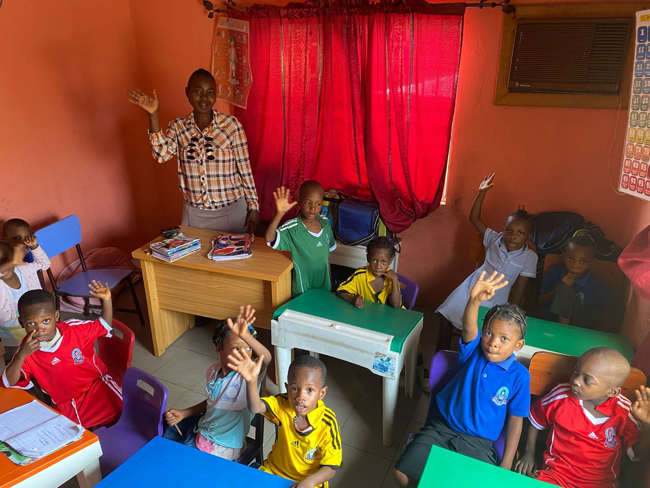 Children learning in class